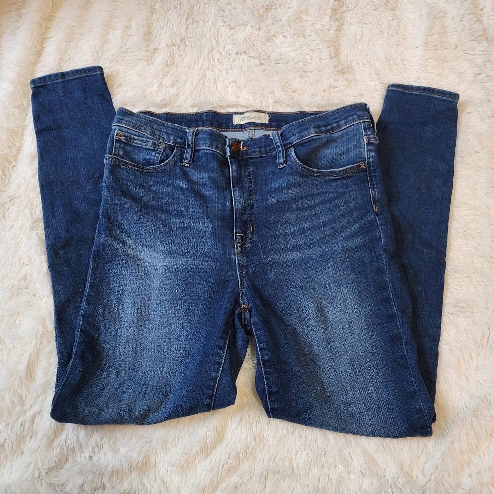 Madewell roadtripper blue denim jeans stretch size 31 tall length